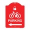 Signmission Parking W/ Lock Cycle & Left Arrow, Red & White Aluminum Sign, 18" x 24", RW-1824-23474 A-DES-RW-1824-23474 - alternate 1